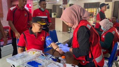 Peringati Hari Bayangkara Ke 77, Lapas Narkotika Karang Intan Ikuti Gelaran Hari Bakti Kesehatan “Donor Darah”