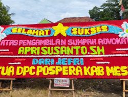 Ketua DPC POSPERA kabupaten Mesuji Mengapresiasi Atas Dilantiknya Apri Susanto Sebagai Advokat.