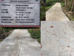 Bangunan ADD Rabat Beton Baru Seumur Jagung Sudah Retak