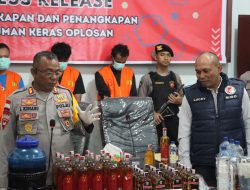 Kapolres Boven Digoel AKBP I Komang Budiartha Pimpin Press Release Pengungkapan Miras Oplosan