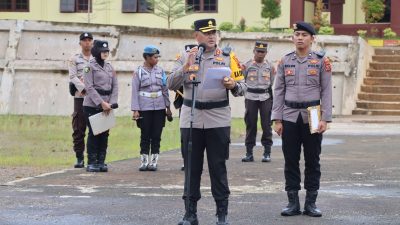 Kapolres Boven Digoel Pimpin Upacara Pengukuhan dan Sertijab Kabag, Kasat dan, Kapolsek