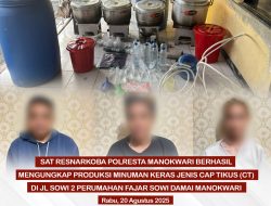 Polresta Manokwari Bongkar Produksi Miras Cap Tikus di Sowi Dua, Tiga Tersangka Diamankan