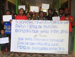 Puluhan mahasiswa asal Intan Jaya di kota studi Manokwari menggelar konferensi pers menolak rencana eksploitasi Blok Wabu di Kabupaten Intan Jaya, Provinsi Papua Tengah